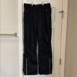 Wild Roses Black Snow Pants with Pink Detail